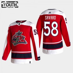 Columbus Blue Jackets David Savard 58 2020-21 Reverse Retro Authentic Shirt - Kinderen